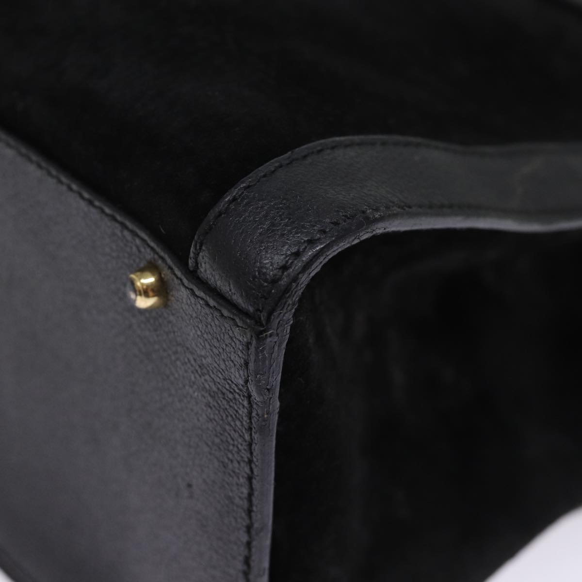 GUCCI Bamboo Tote Bag Suede Black 002 1186 0260 74664