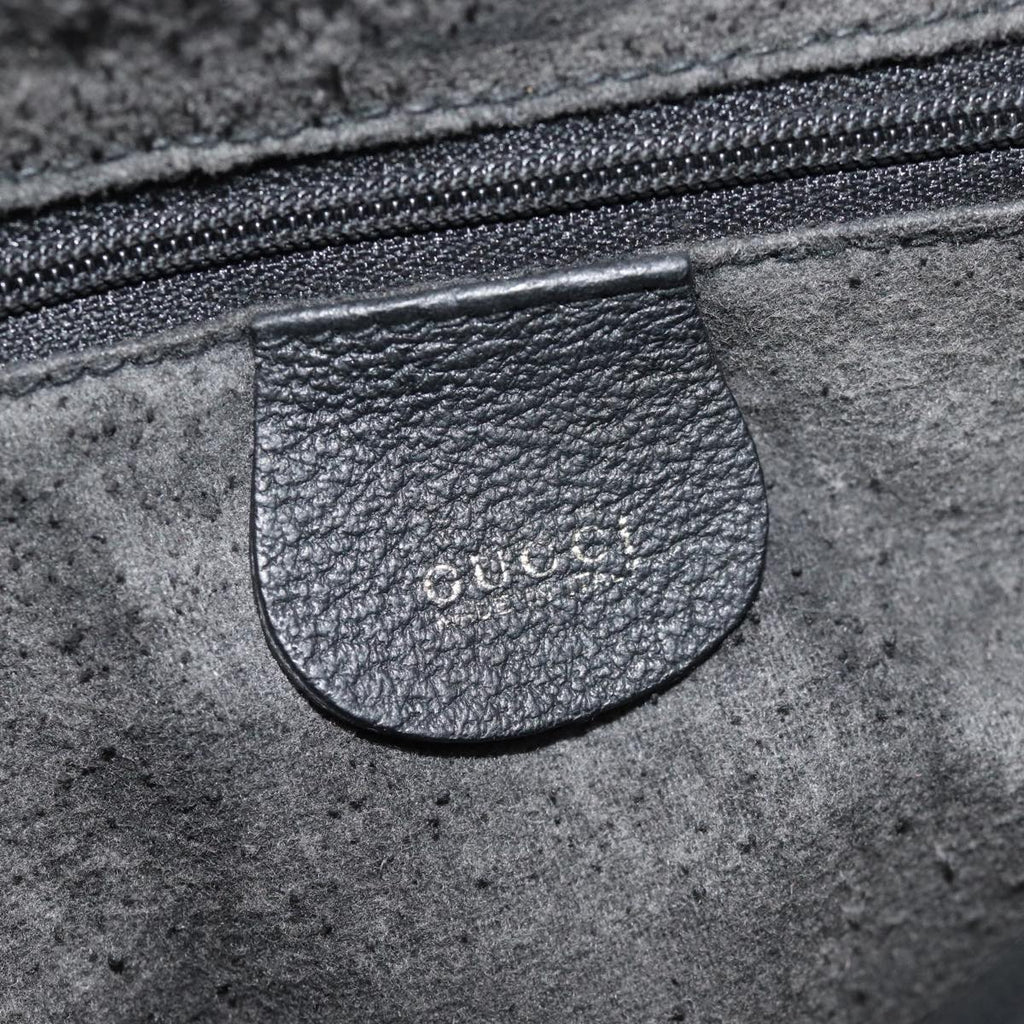 GUCCI Bamboo Tote Bag Suede Black 002 1186 0260 74664