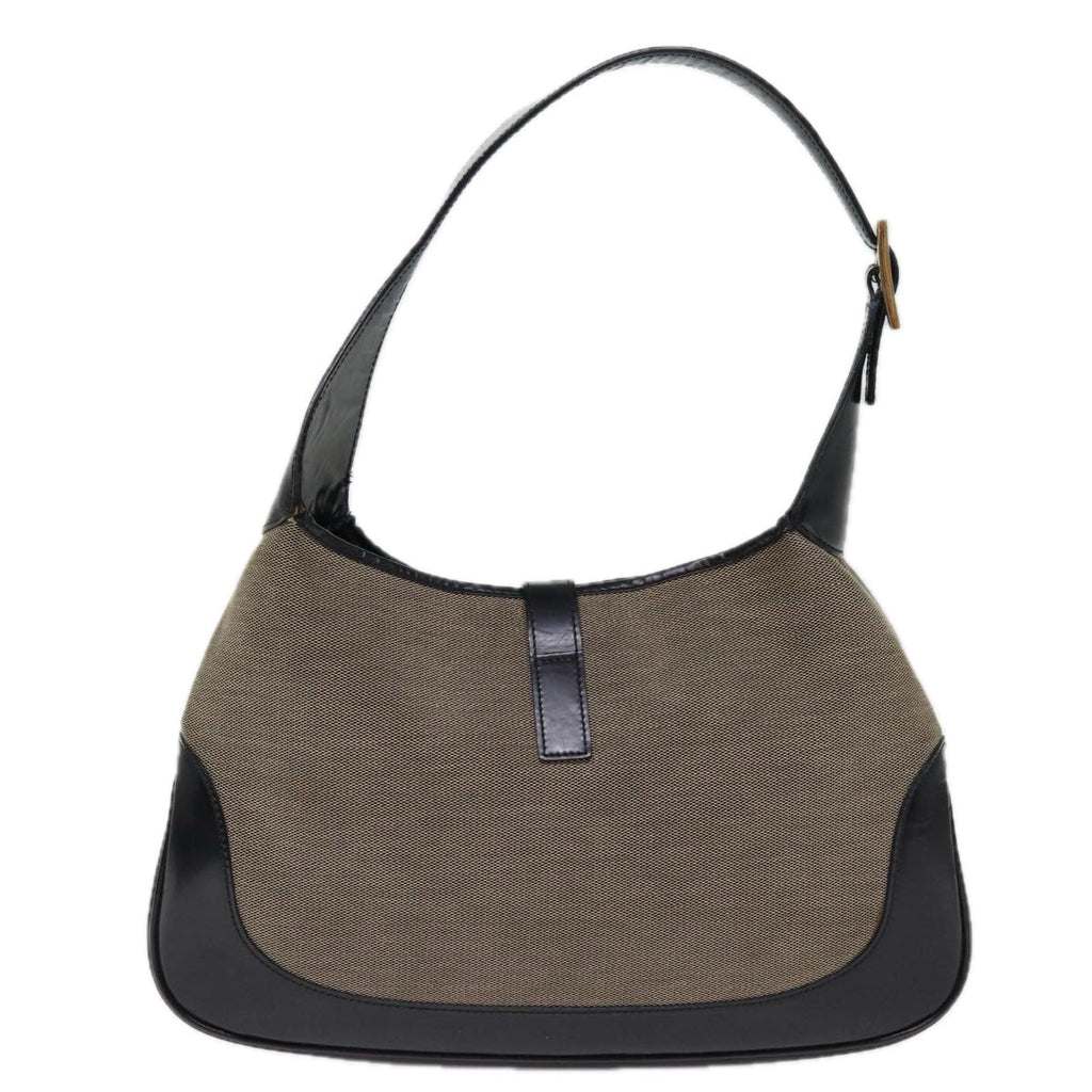 GUCCI Jackie Shoulder Bag Canvas Black Gray 001 3306 74710