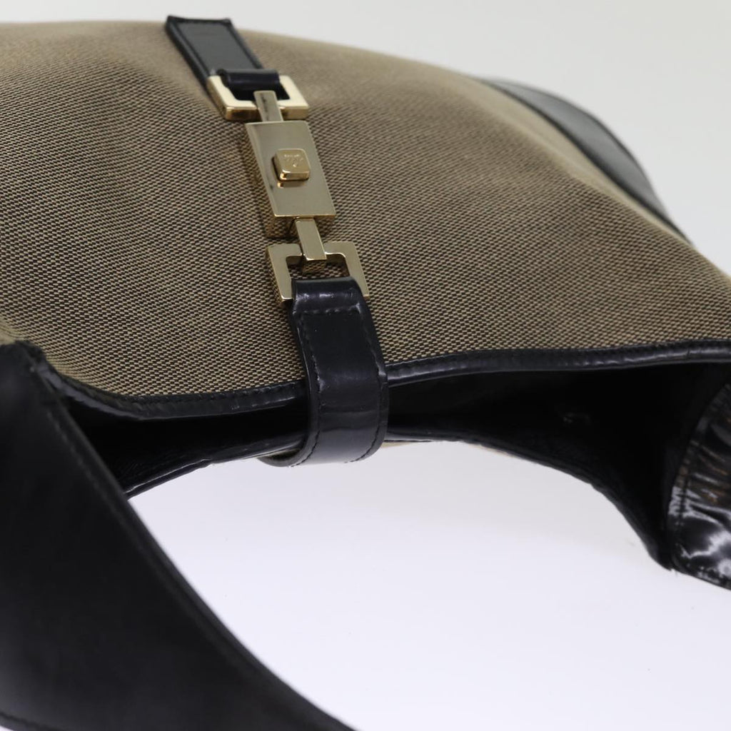 GUCCI Jackie Shoulder Bag Canvas Black Gray 001 3306 74710