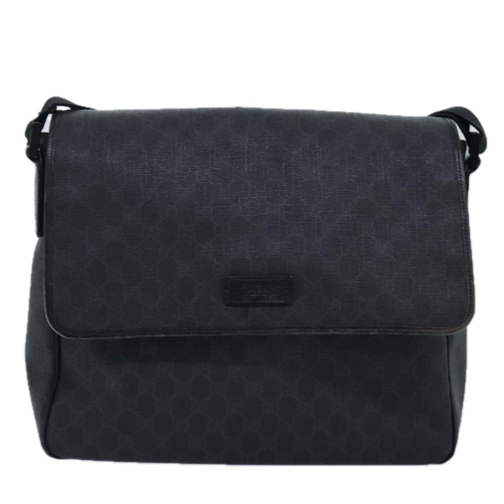GUCCI GG Supreme Shoulder Bag PVC Leather Black 169935 74711