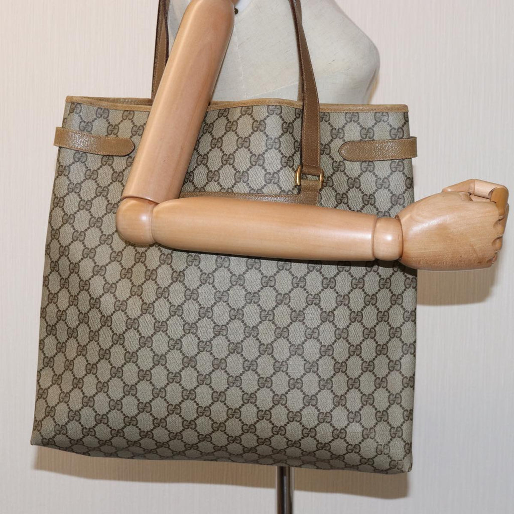 GUCCI GG Supreme Tote Bag PVC Beige 74733