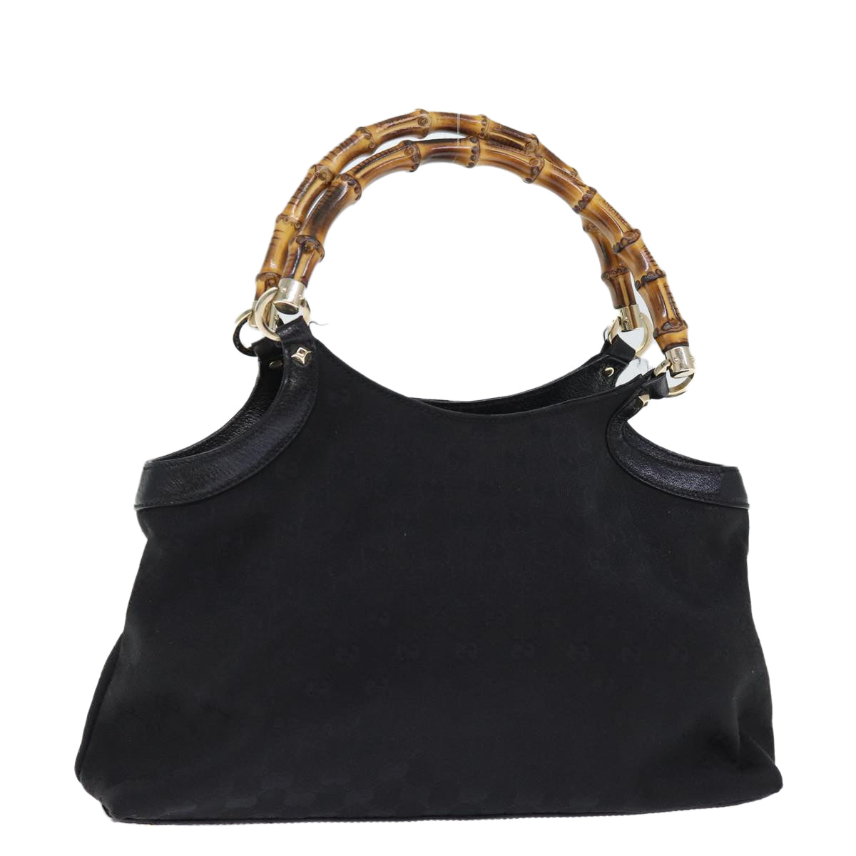 GUCCI Bamboo GG Canvas Hand Bag Black 137395 74745