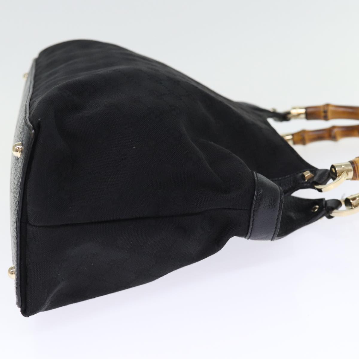 GUCCI Bamboo GG Canvas Hand Bag Black 137395 74745
