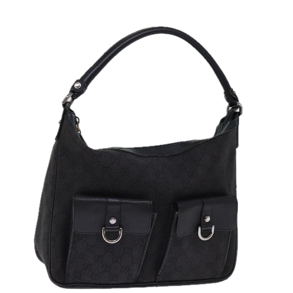 GUCCI GG Canvas Shoulder Bag Outlet Black 293581 74784