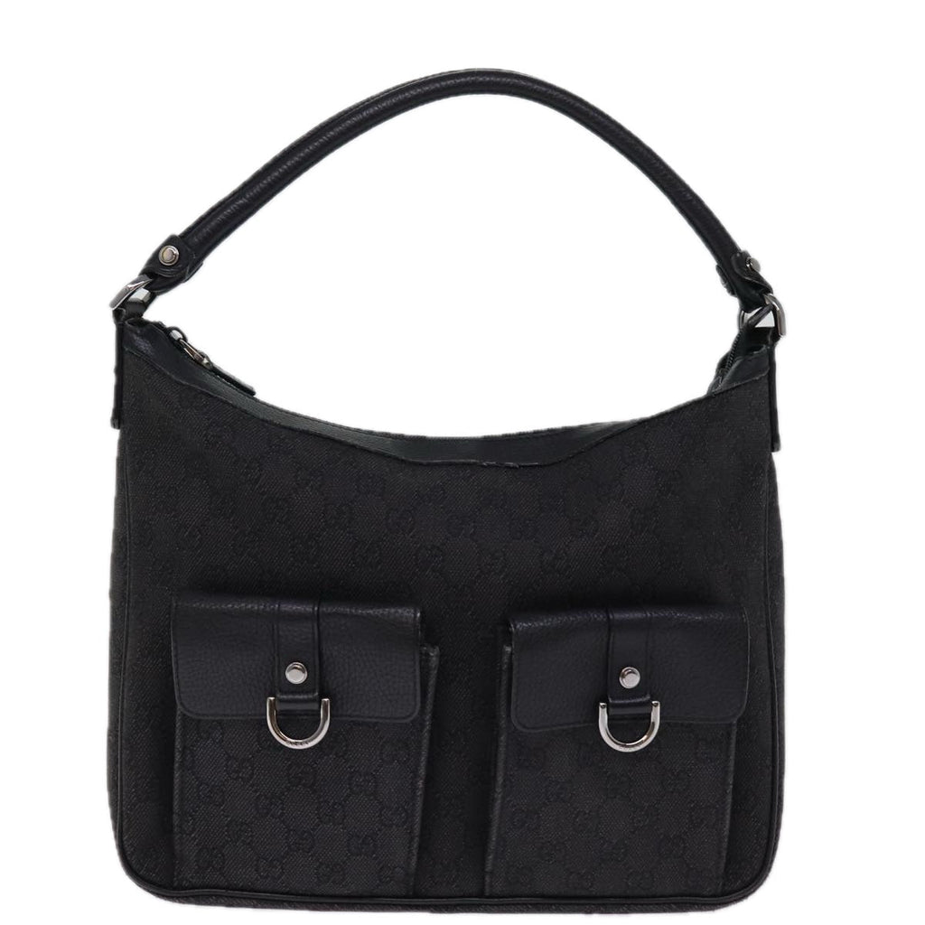 GUCCI GG Canvas Shoulder Bag Outlet Black 293581 74784