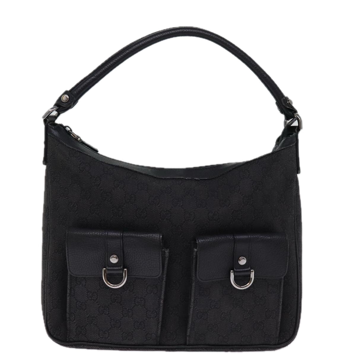 GUCCI GG Canvas Shoulder Bag Outlet Black 293581 74784