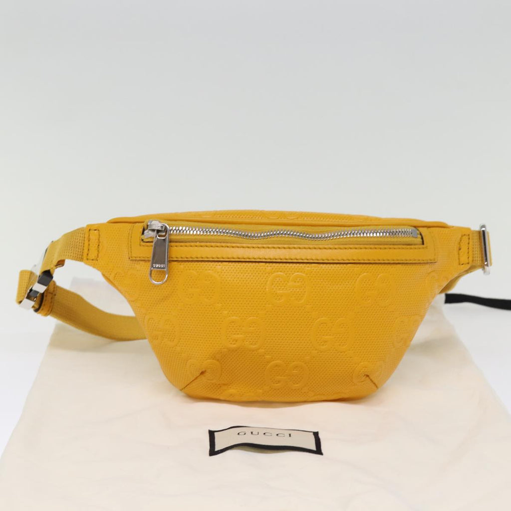 GUCCI GG Emboss Body Bag Yellow 658582 74794