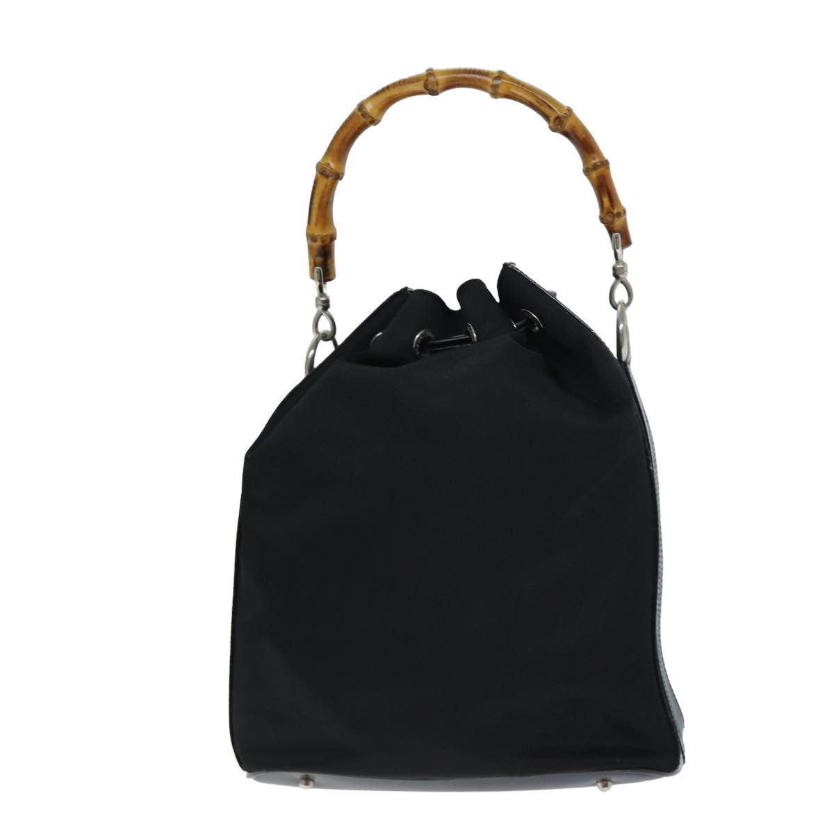 GUCCI Bamboo Hand Bag Nylon 2way Black 001 2684 1657 74809