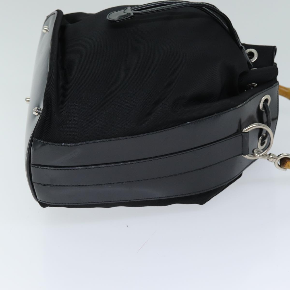GUCCI Bamboo Hand Bag Nylon 2way Black 001 2684 1657 74809