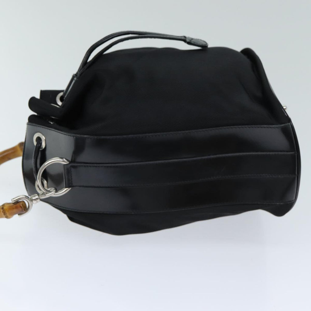 GUCCI Bamboo Hand Bag Nylon 2way Black 001 2684 1657 74809