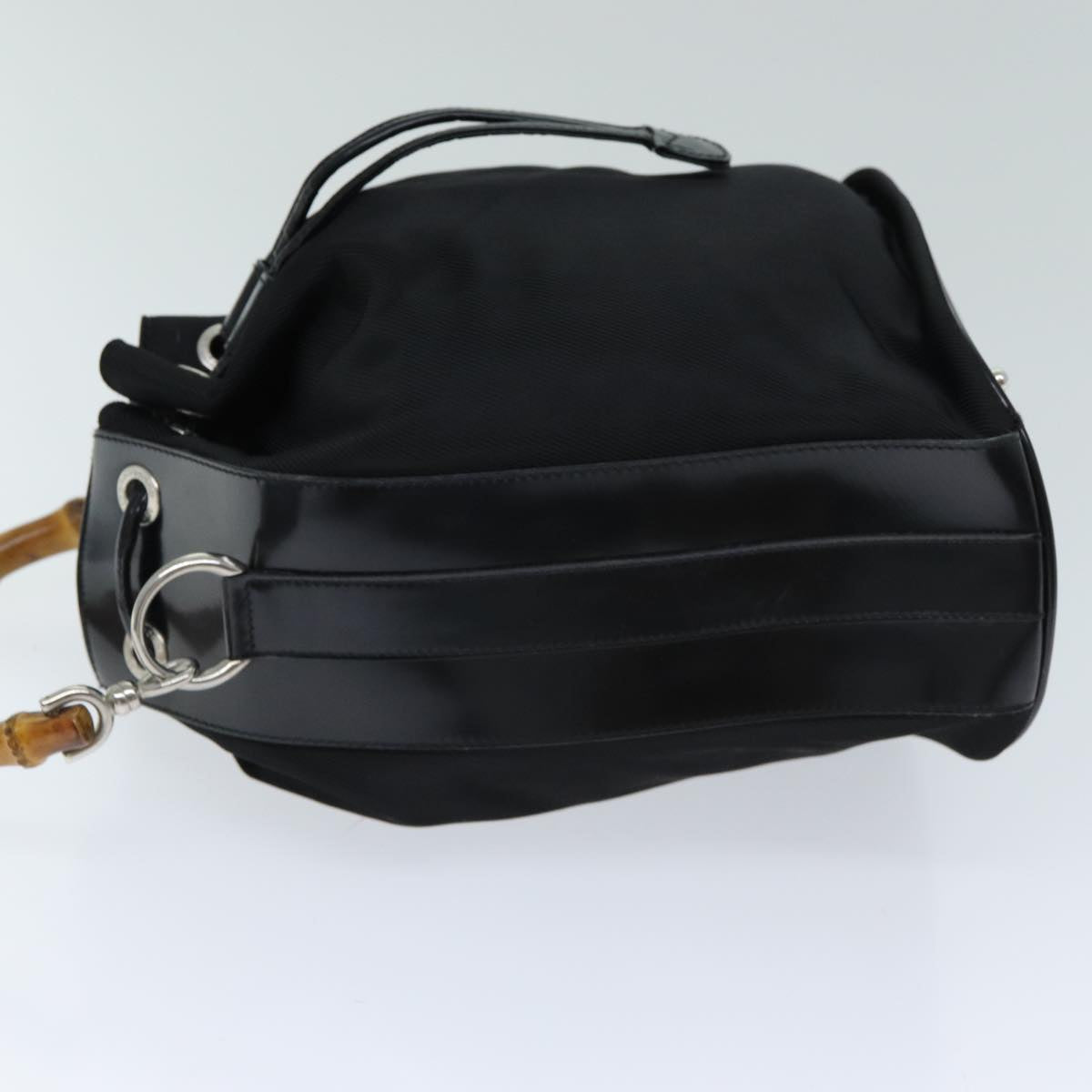 GUCCI Bamboo Hand Bag Nylon 2way Black 001 2684 1657 74809