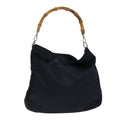 GUCCI Bamboo Hand Bag Nylon Black 001 2113 1577 74834