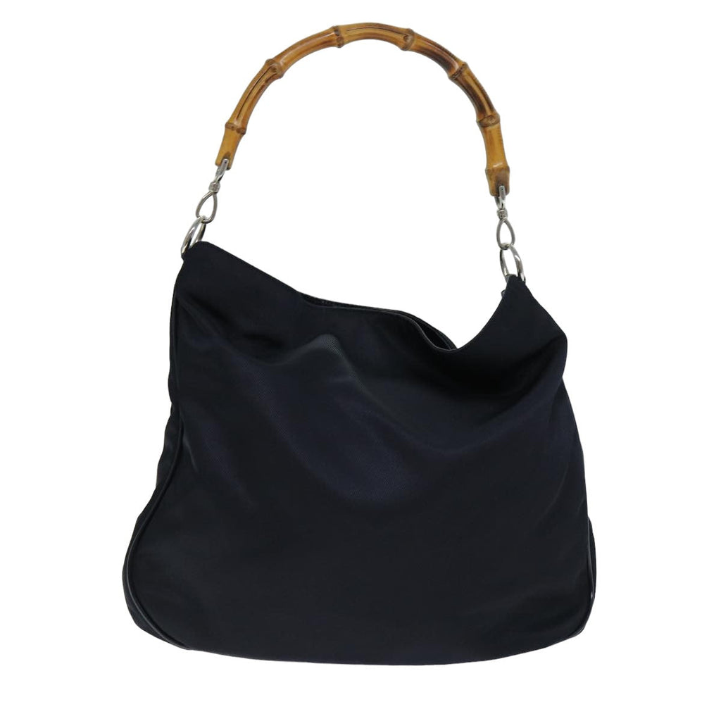 GUCCI Bamboo Hand Bag Nylon Black 001 2113 1577 74834