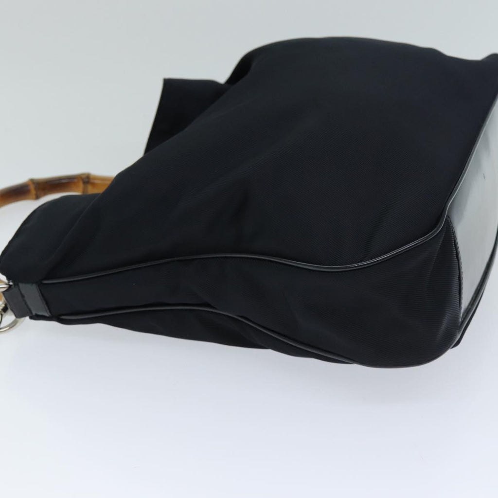 GUCCI Bamboo Hand Bag Nylon Black 001 2113 1577 74834