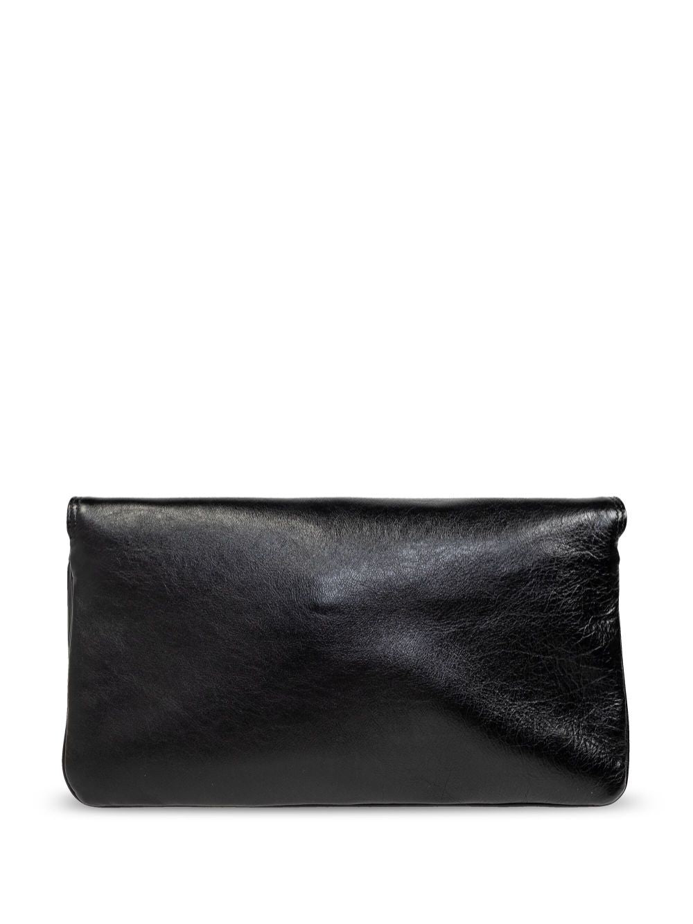 SOFT FLAP M BLACK BAG WITH BB LOGO CHAIN