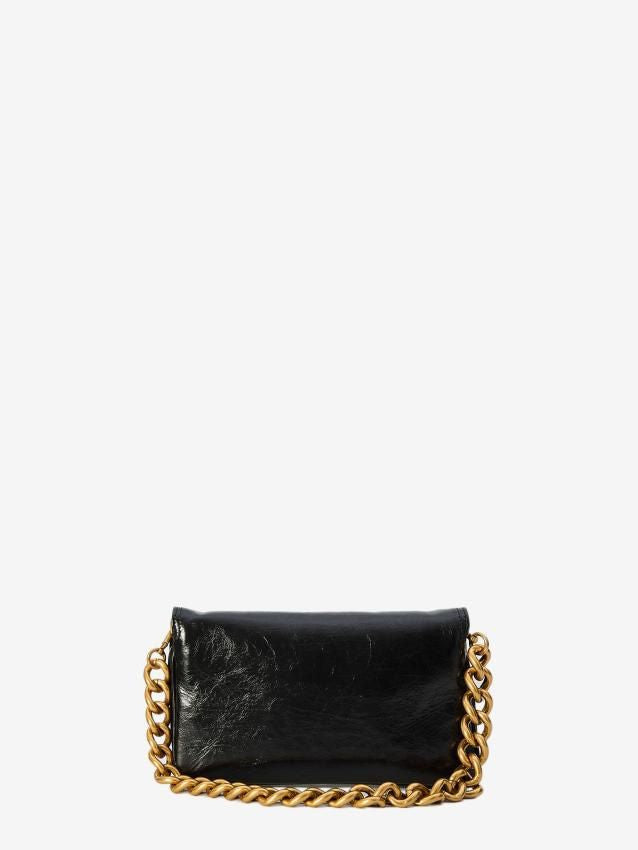 BLACK BAG WITH GOLDEN CLOSURE LOGO