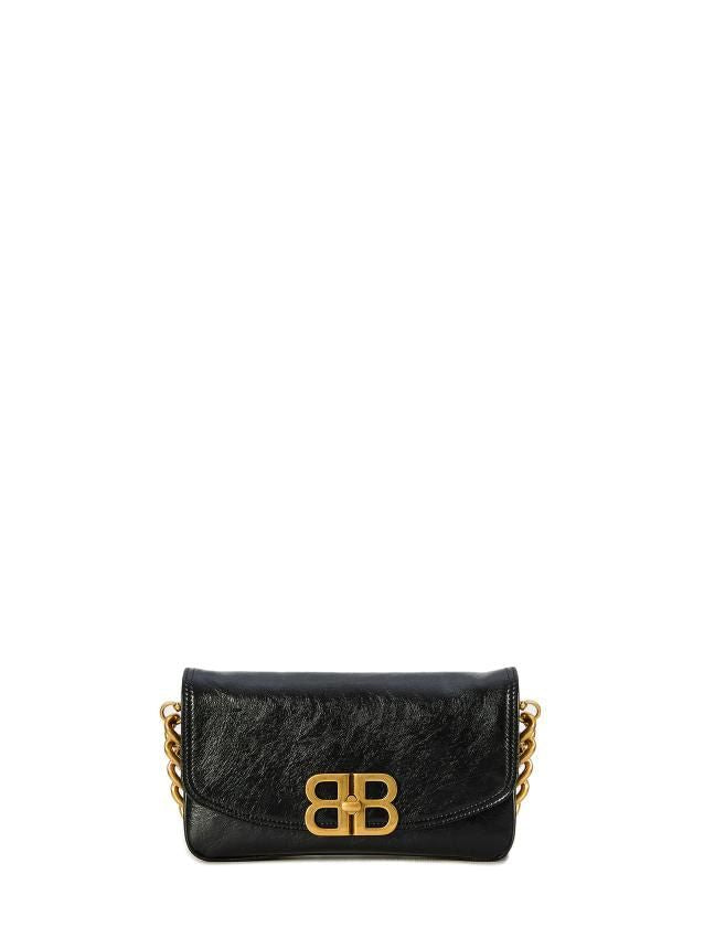 BLACK BAG WITH GOLDEN CLOSURE LOGO