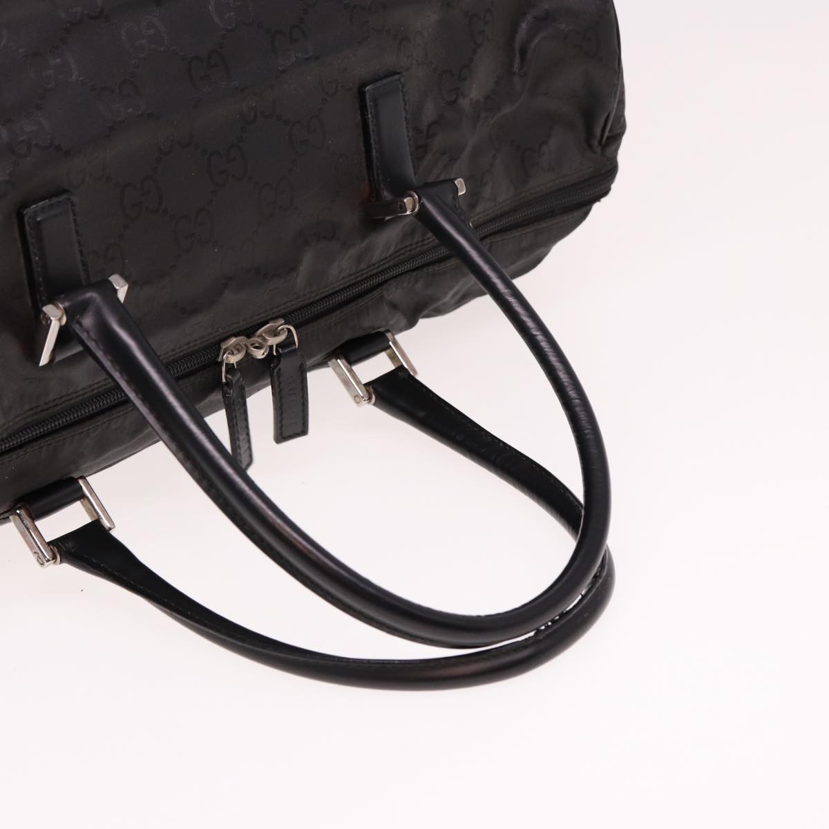 GUCCI GG Canvas Boston Bag Nylon Black 012 0383 74865