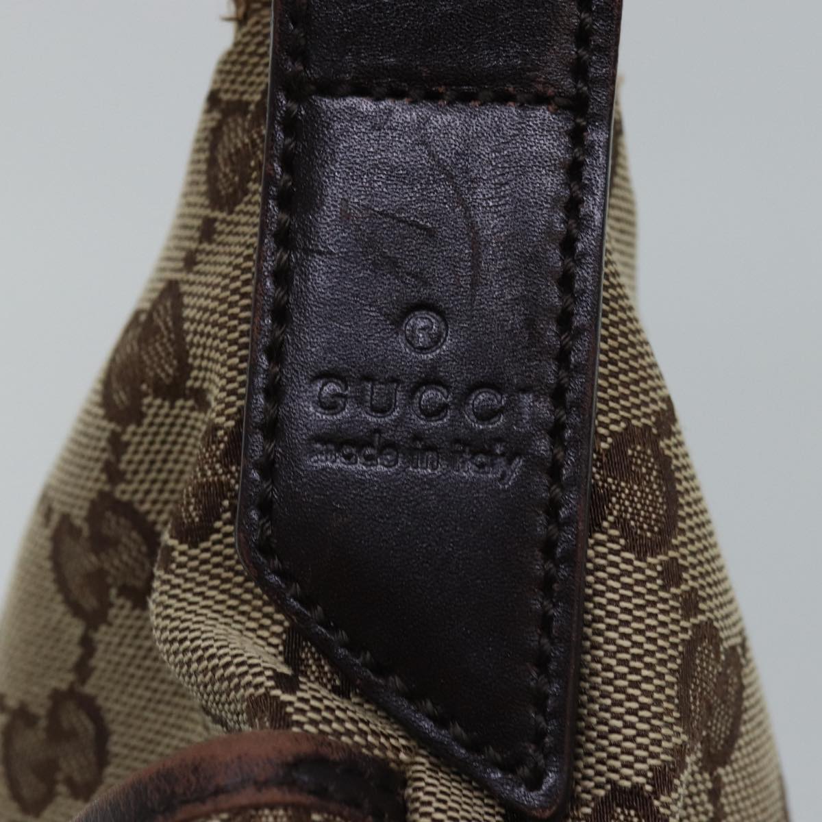 GUCCI GG Canvas Shoulder Bag Beige Brown 145857 74869