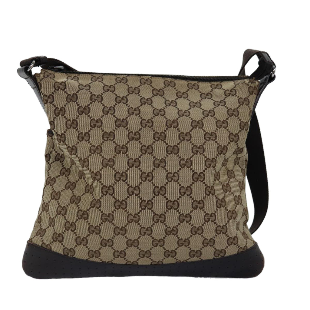 GUCCI GG Canvas Shoulder Bag Beige Brown 145857 74869