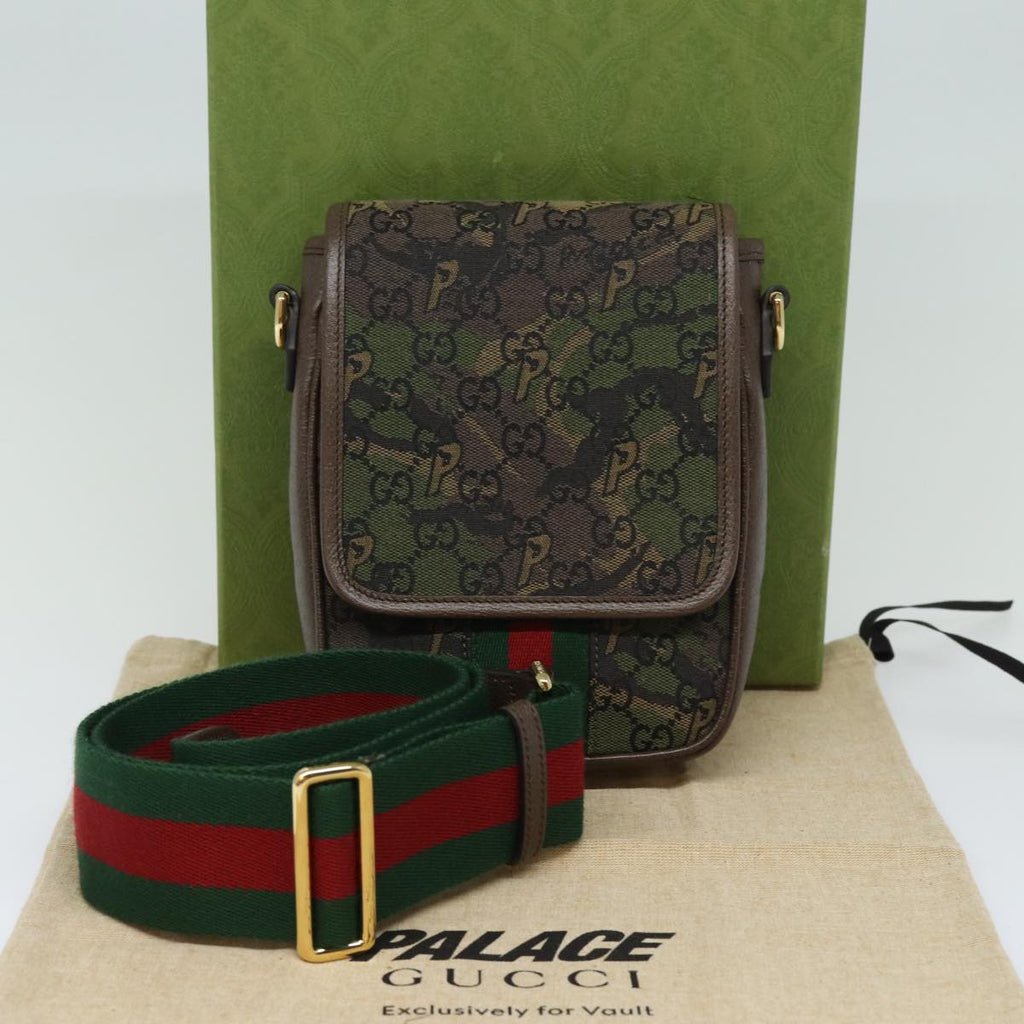 GUCCI GG Canvas Web Sherry Line GUCCIxPALACE Bag Camouflage 723142 74880S
