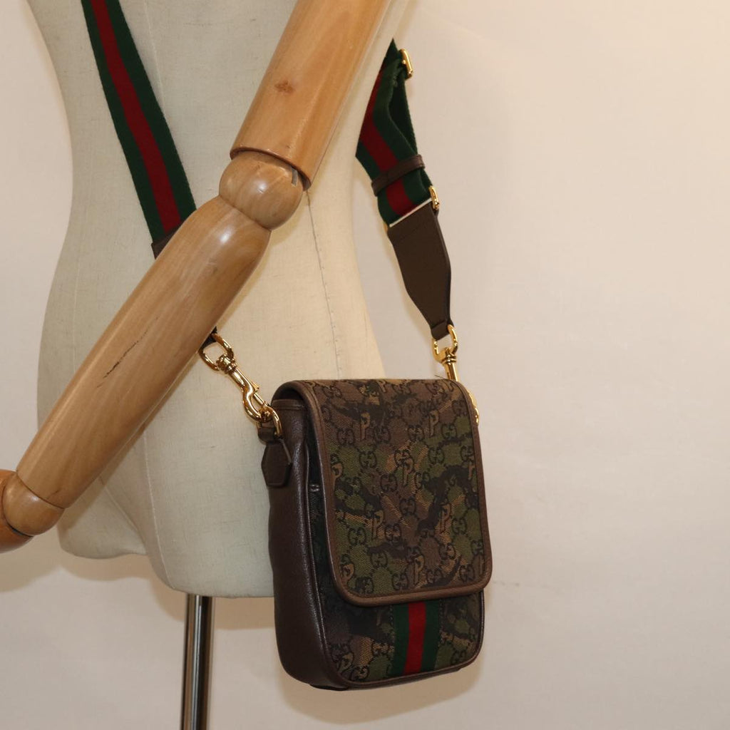 GUCCI GG Canvas Web Sherry Line GUCCIxPALACE Bag Camouflage 723142 74880S