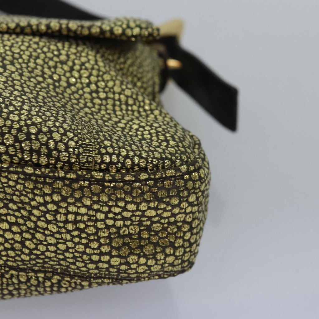 FENDI Mamma Baguette Shoulder Bag Canvas Gold Tone 40883613 74891A
