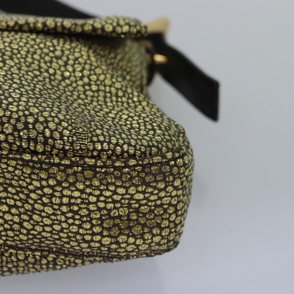 FENDI Mamma Baguette Shoulder Bag Canvas Gold Tone 40883613 74891A
