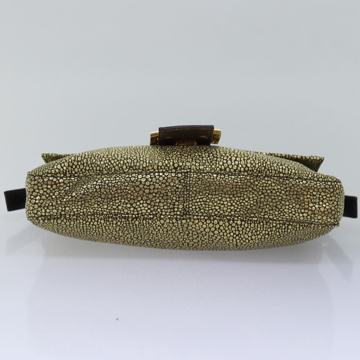 FENDI Mamma Baguette Shoulder Bag Canvas Gold Tone 40883613 74891A