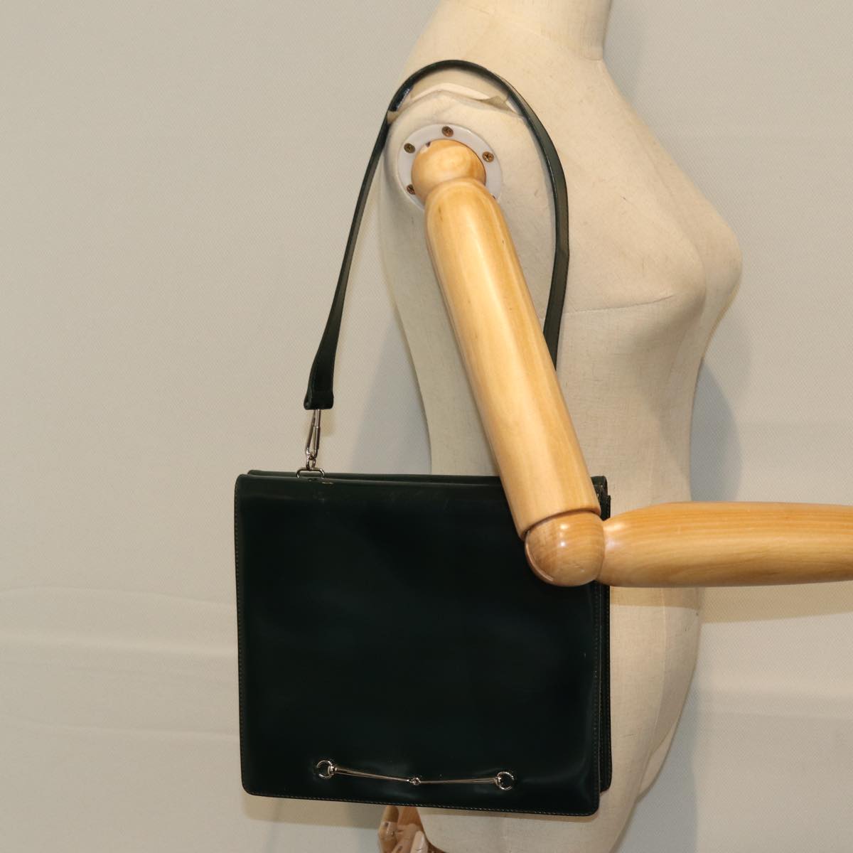 GUCCI Shoulder Bag patent Green 001 2684 1737 74976