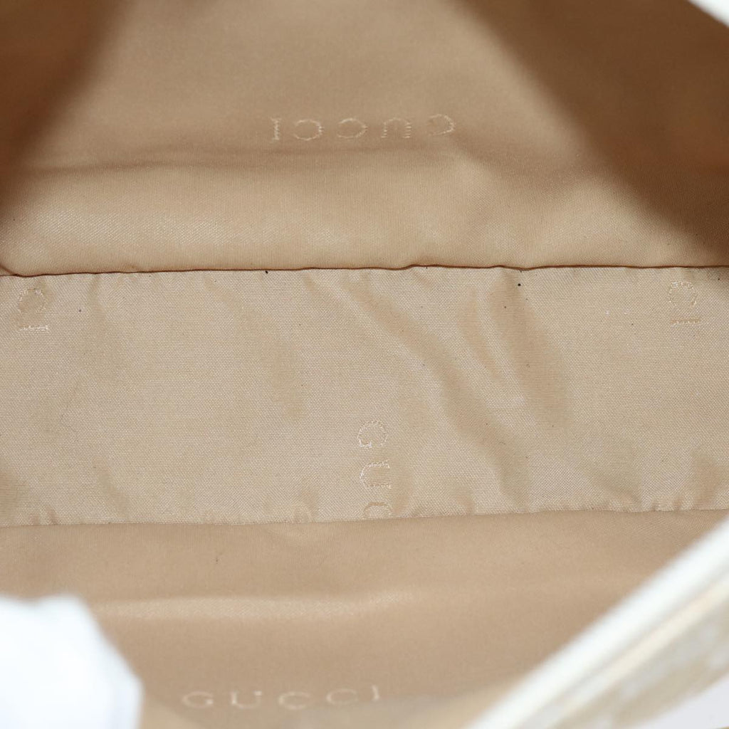 GUCCI Bamboo GG Canvas Hand Bag White 001 3870 74977