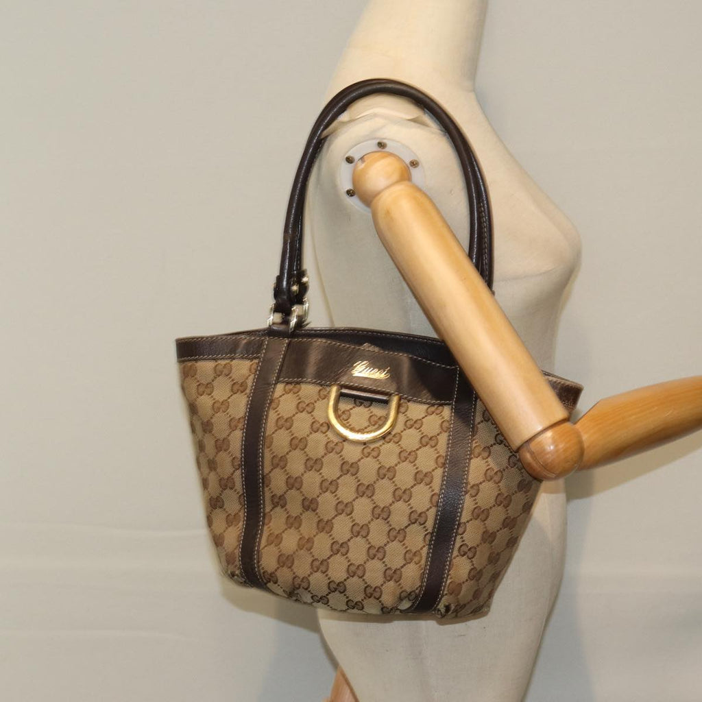 GUCCI GG Canvas Hand Bag Beige 211983 74988