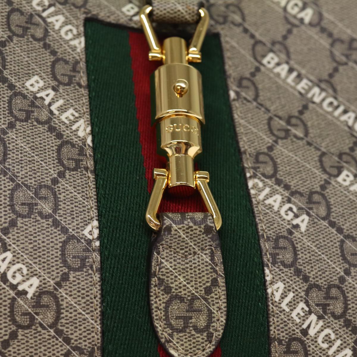 GUCCI GG Supreme Web Sherry Line Jackie Bag BALENCIAGA Beige 636706 74999SA