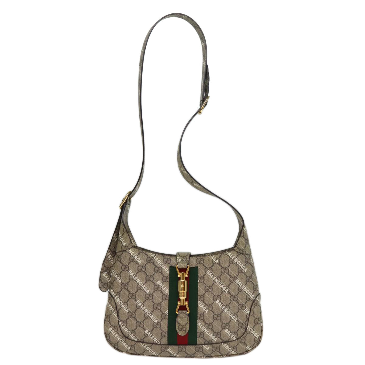 GUCCI GG Supreme Web Sherry Line Jackie Bag BALENCIAGA Beige 636706 74999SA