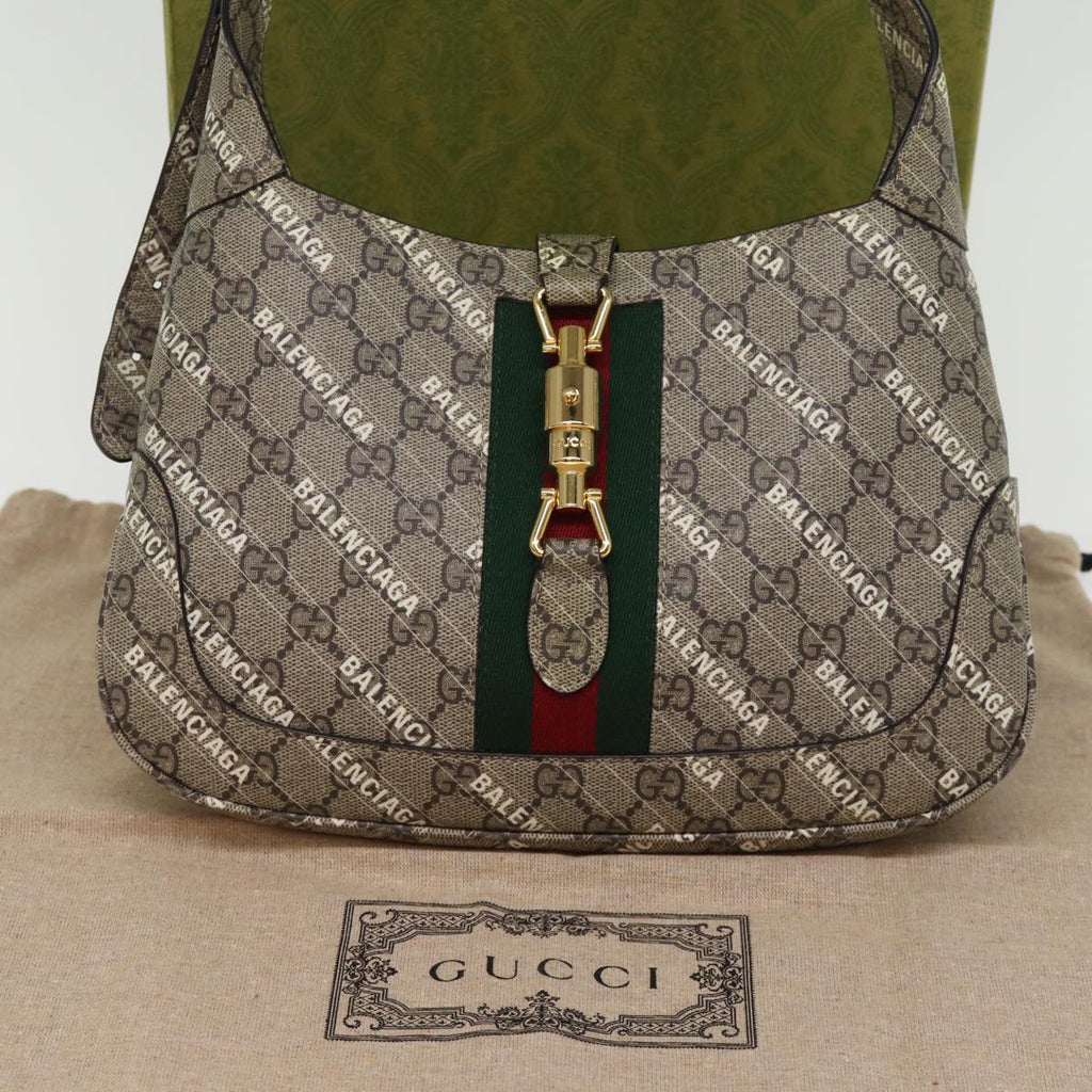GUCCI GG Supreme Web Sherry Line Jackie Bag BALENCIAGA Beige 636706 74999SA