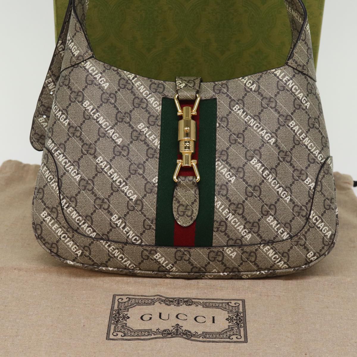 GUCCI GG Supreme Web Sherry Line Jackie Bag BALENCIAGA Beige 636706 74999SA