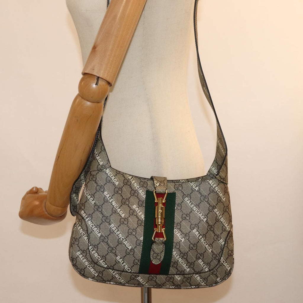 GUCCI GG Supreme Web Sherry Line Jackie Bag BALENCIAGA Beige 636706 74999SA