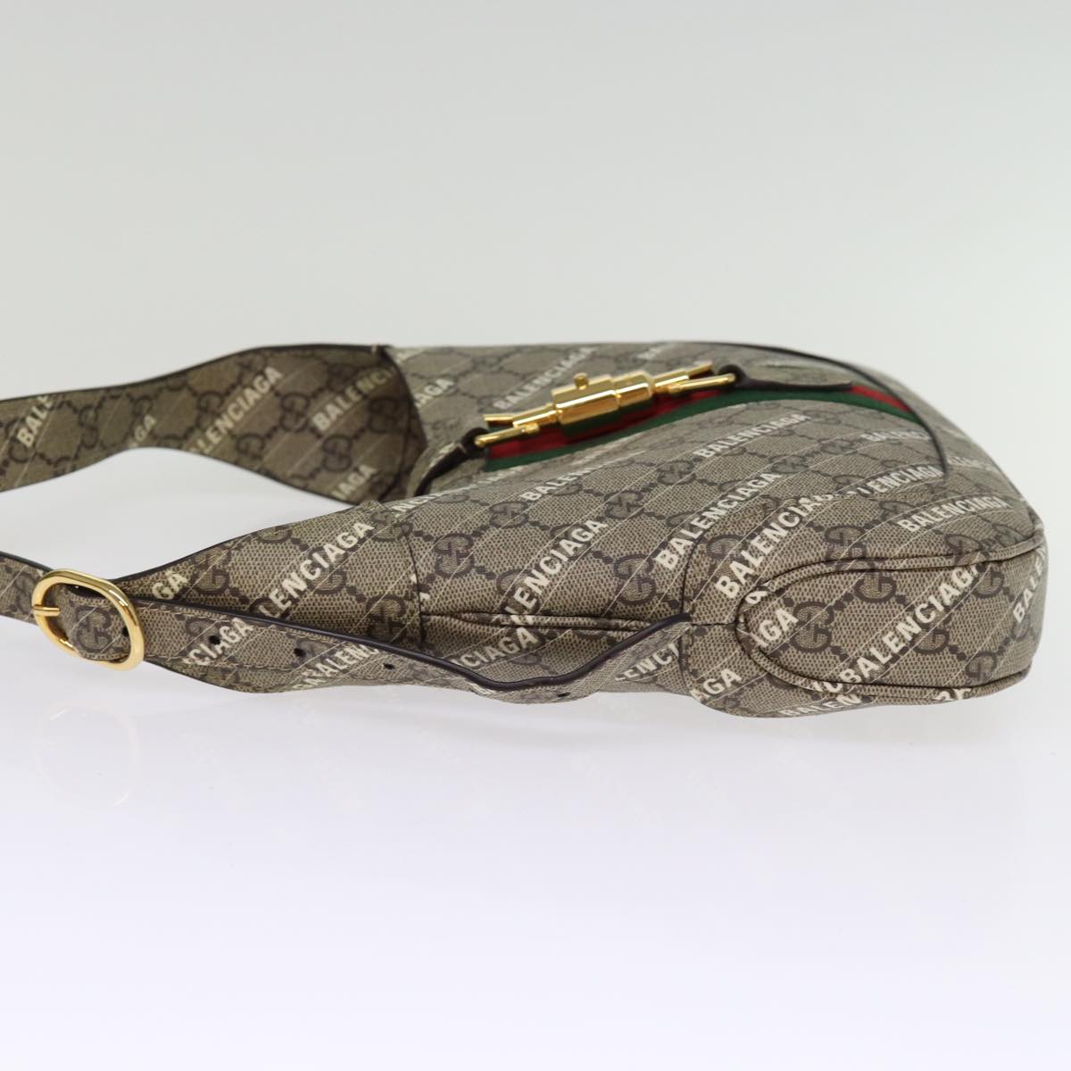 GUCCI GG Supreme Web Sherry Line Jackie Bag BALENCIAGA Beige 636706 74999SA