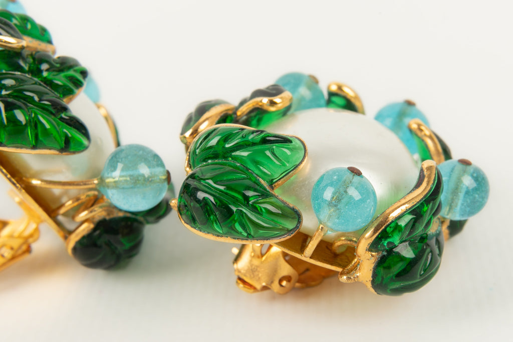 Boucles d'oreilles en pÃƒÆ’Ã‚Â¢te de verre Chanel