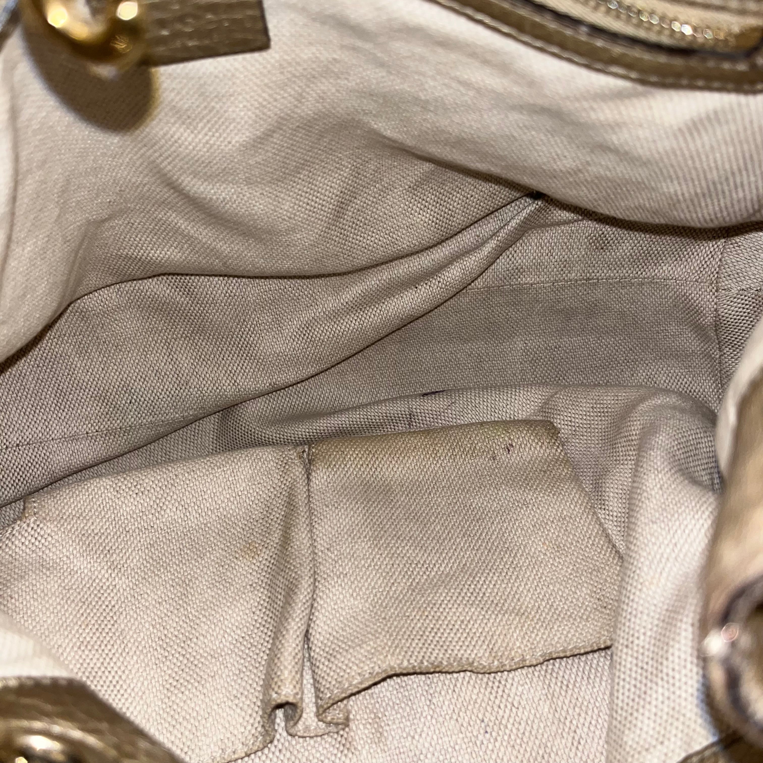 GUCCI Medium Soho Chain Metallic Pebbled Shoulder Bag