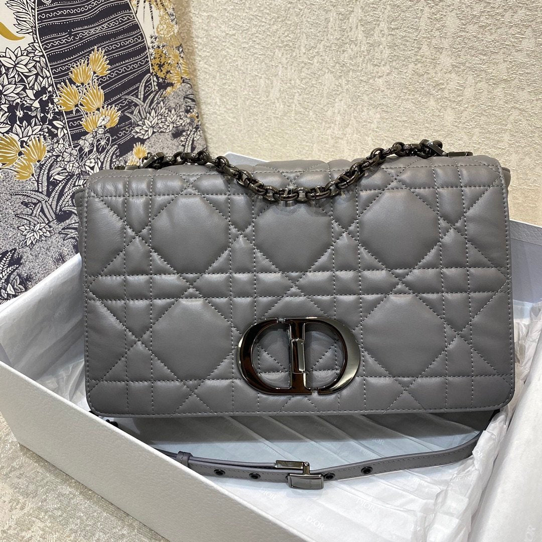 GLAMI Large Caro Bag Grey Padded Macrocannage, Dark Grey, For Women WomenÃ¢â‚¬â„¢s Handbags, Crossbody Bags, 28cm CD