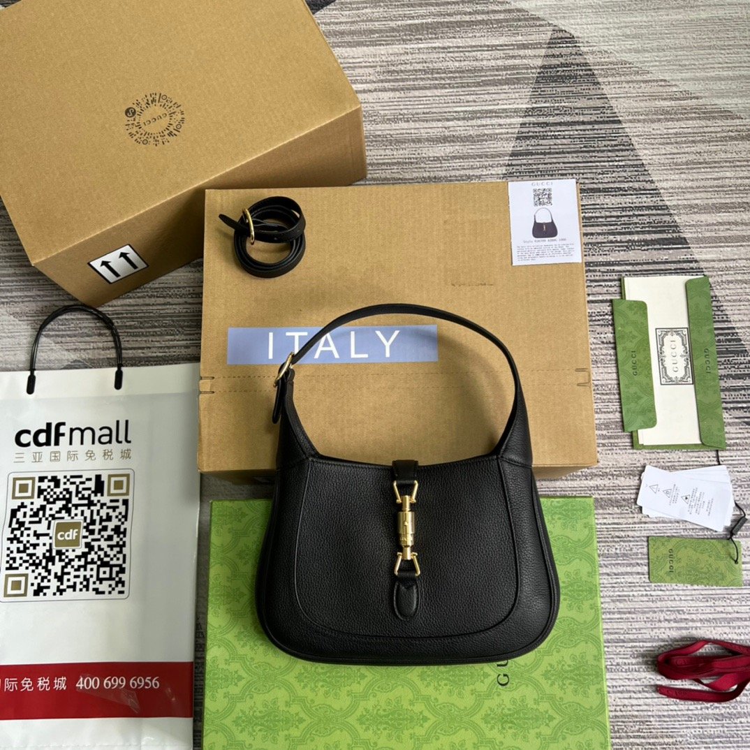 gg Jackie 1961 Small Shoulder Bag Black For Women, Women’s Bags 10.8in/28cm gg ‎636709 10O0G 1000