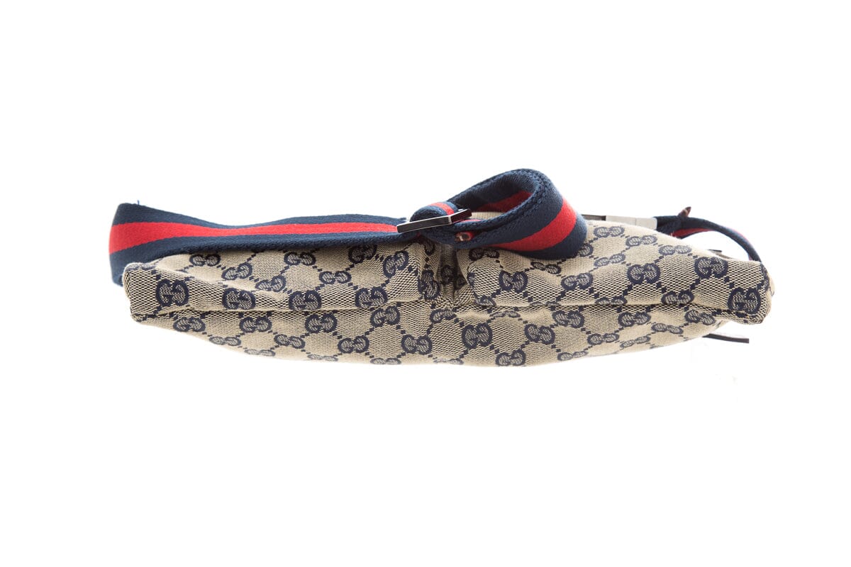 Gucci Beige & Blue Monogram Belt Bag