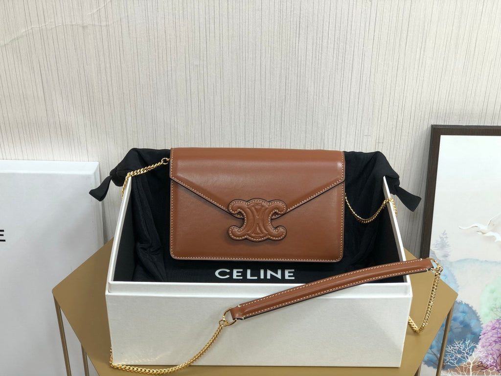 GLAMI Wallet On Chain Triomphe Tan For Women 7in/19cm 10J733DPV.04LU