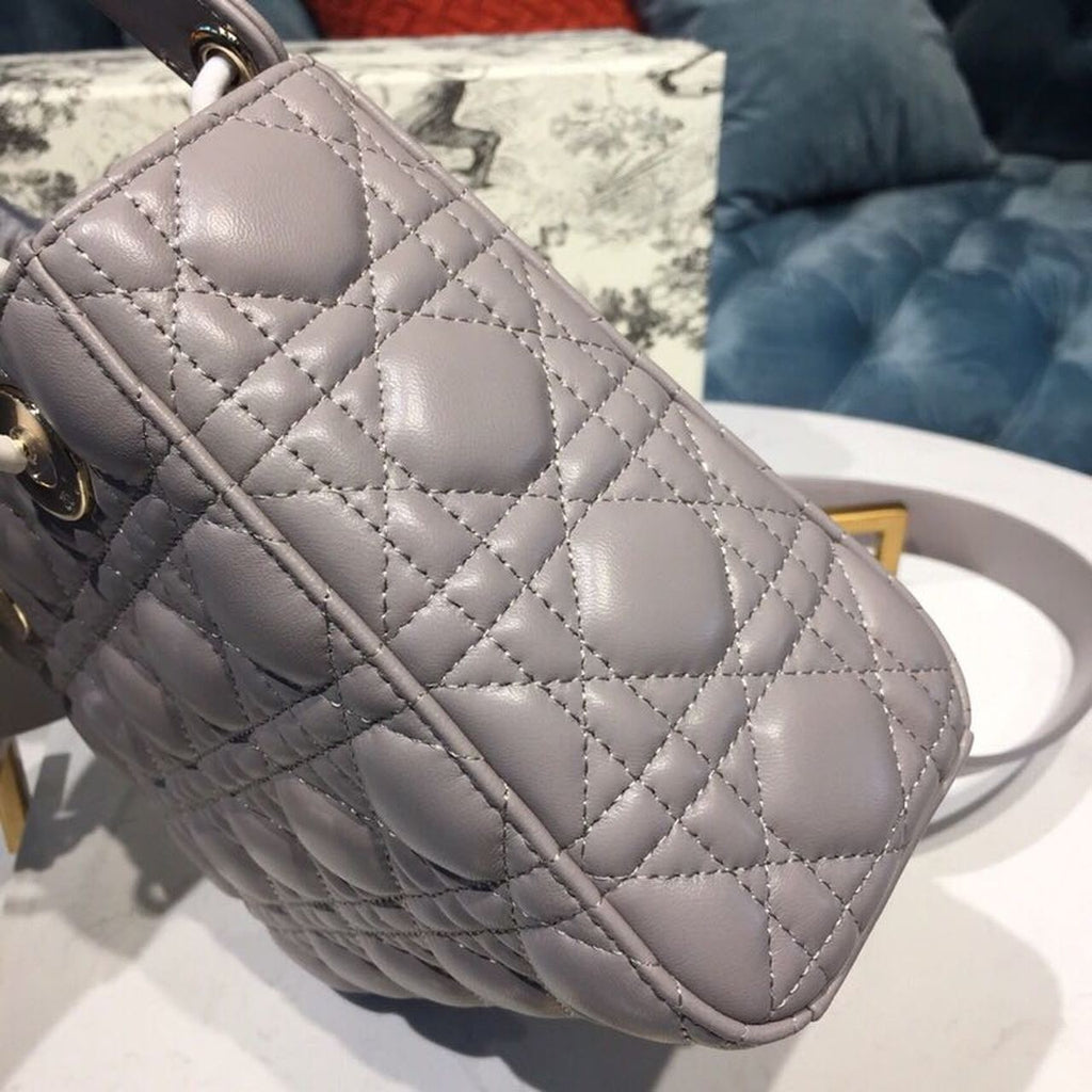 GLAMI Small Lady My ABCBag Steel Gray Cannage  For Women 20cm/8in CD M0538OCAL_M34G