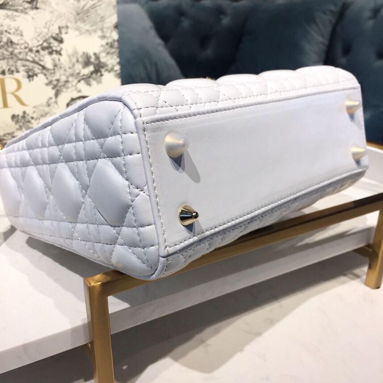 GLAMI Small Lady My ABCBag Latte Cannage White For Women 20cm/8in CD M0538OCAL_M030