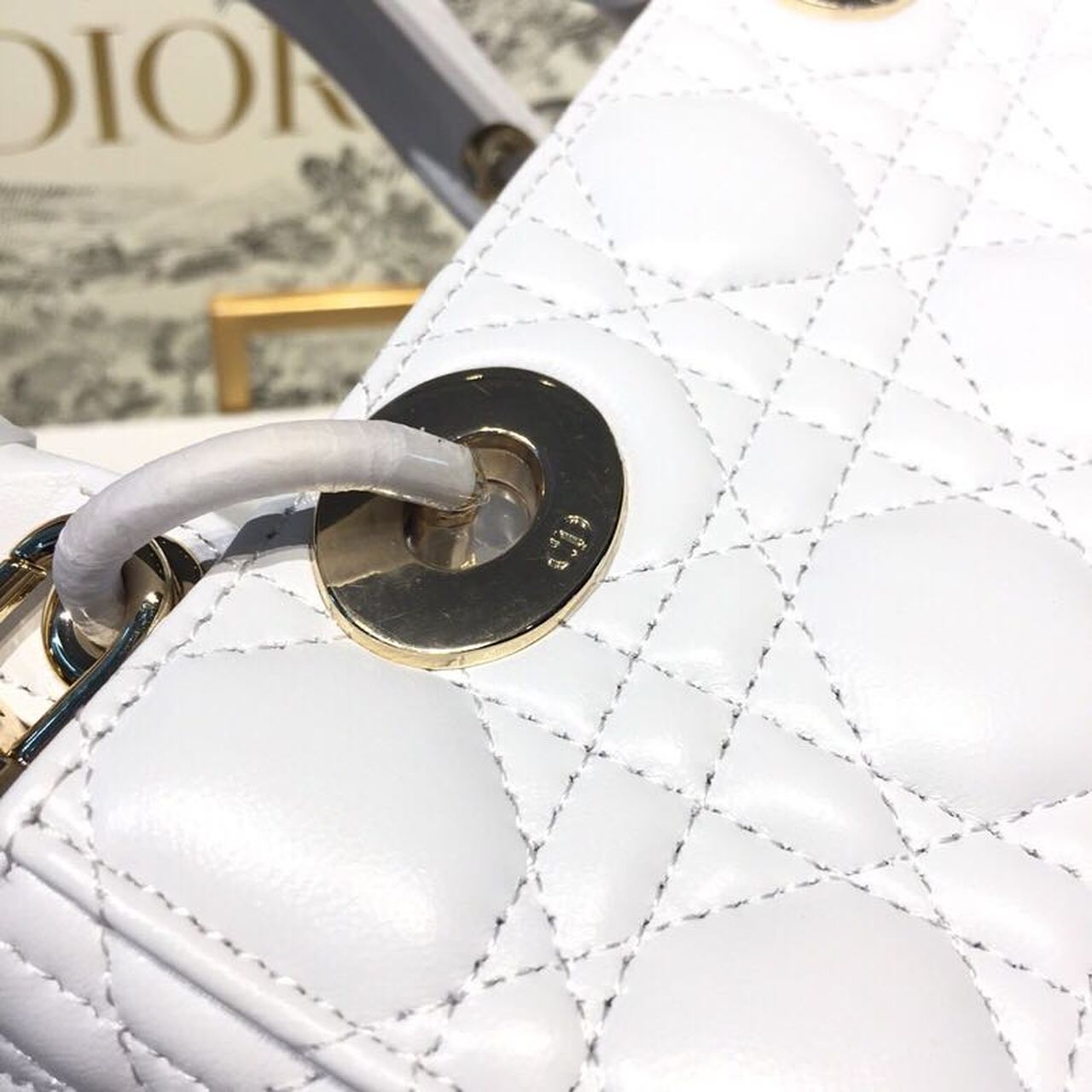 GLAMI Small Lady My ABCBag Latte Cannage White For Women 20cm/8in CD M0538OCAL_M030