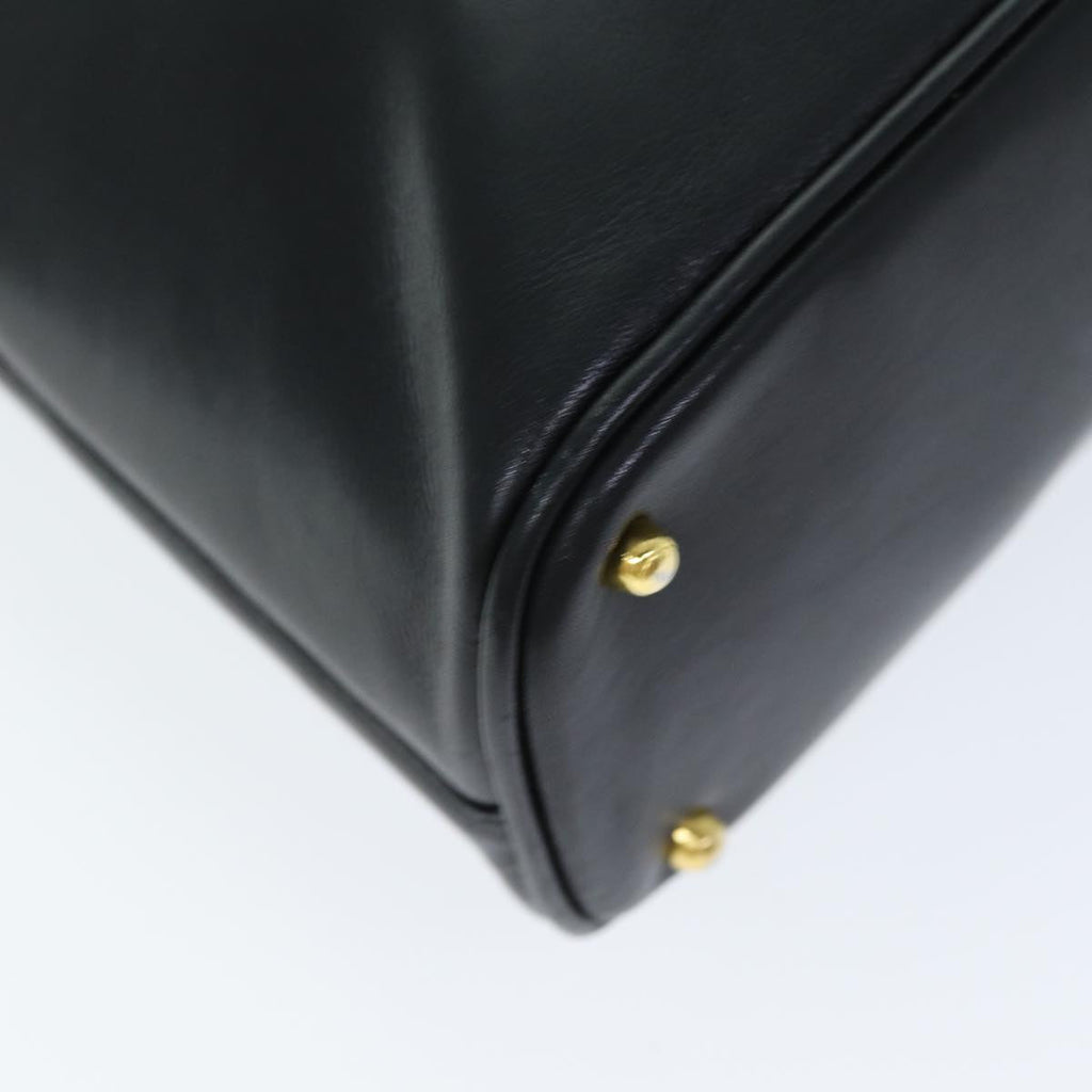 GUCCI Bamboo Hand Bag Leather 2way Black 000 1186 0289 75113