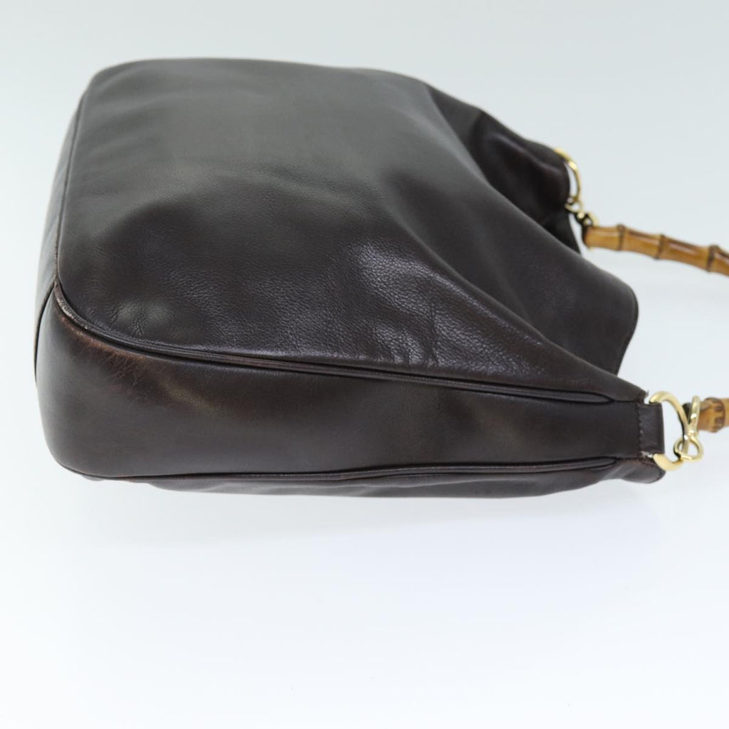 GUCCI Bamboo Shoulder Bag Leather 2way Brown 001 2113 1577 75114